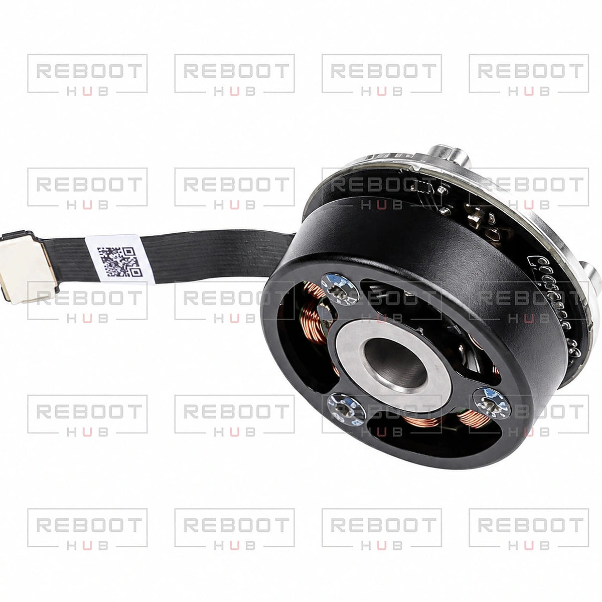 DJI Air 3 Gimbal Pitch Motor close detail view on white with Reboot Hub watermark overlay