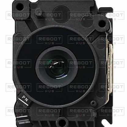 DJI Air 3 Main Camera Lens Core close detail view on white with Reboot Hub watermark overlay