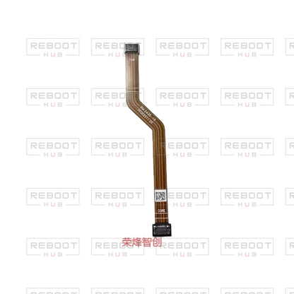 OEM-pulled DJI Air 3S Gimbal Flexible Flat Cable on white with Reboot Hub watermark overlay — view 3