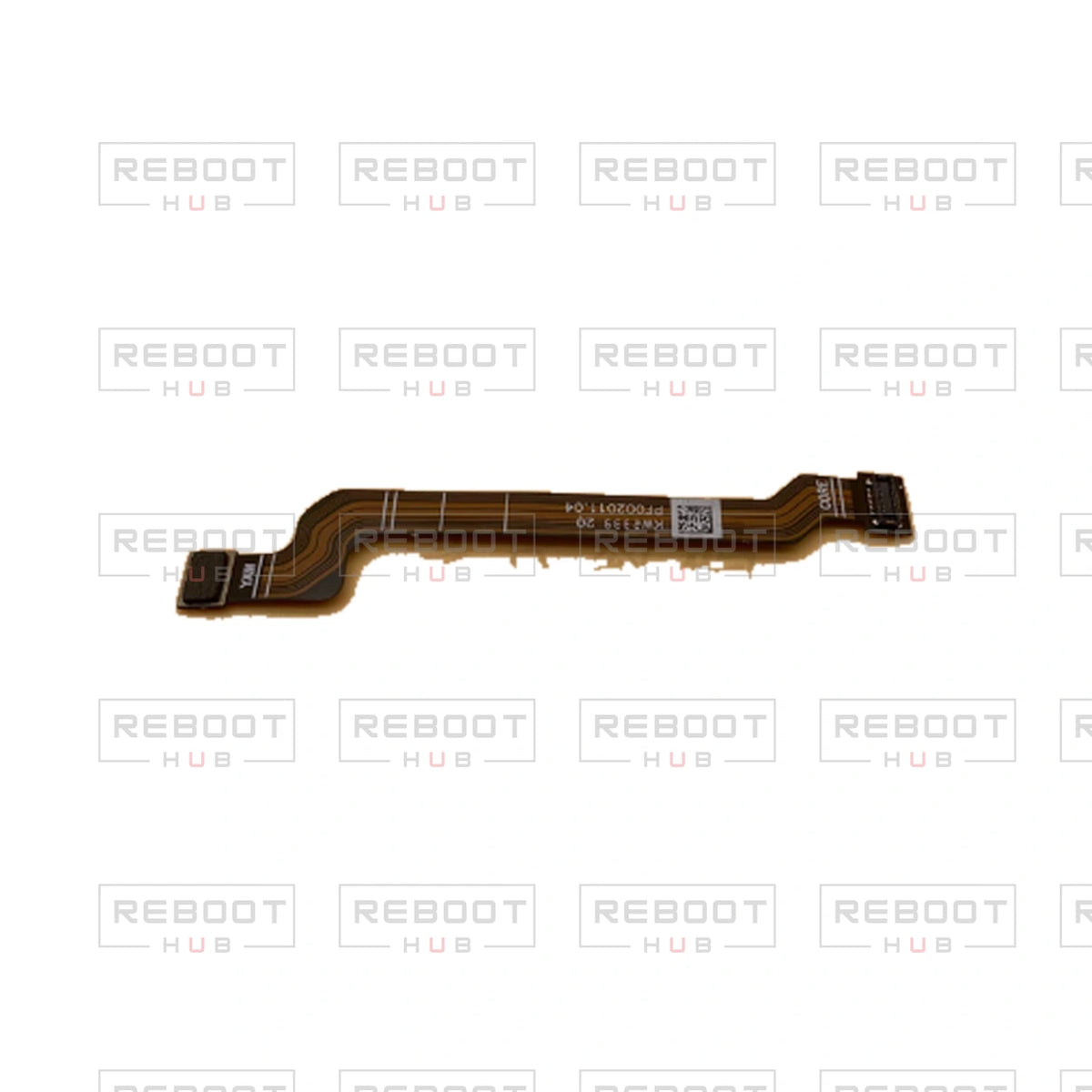 OEM-pulled DJI Air 3S Gimbal Flexible Flat Cable on white with Reboot Hub watermark overlay — view 4
