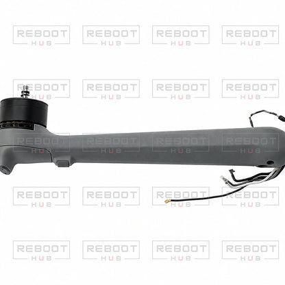 DJI Air 3S Rear Arm Shell with Faulty Motor Left close detail view on white with Reboot Hub watermark overlay