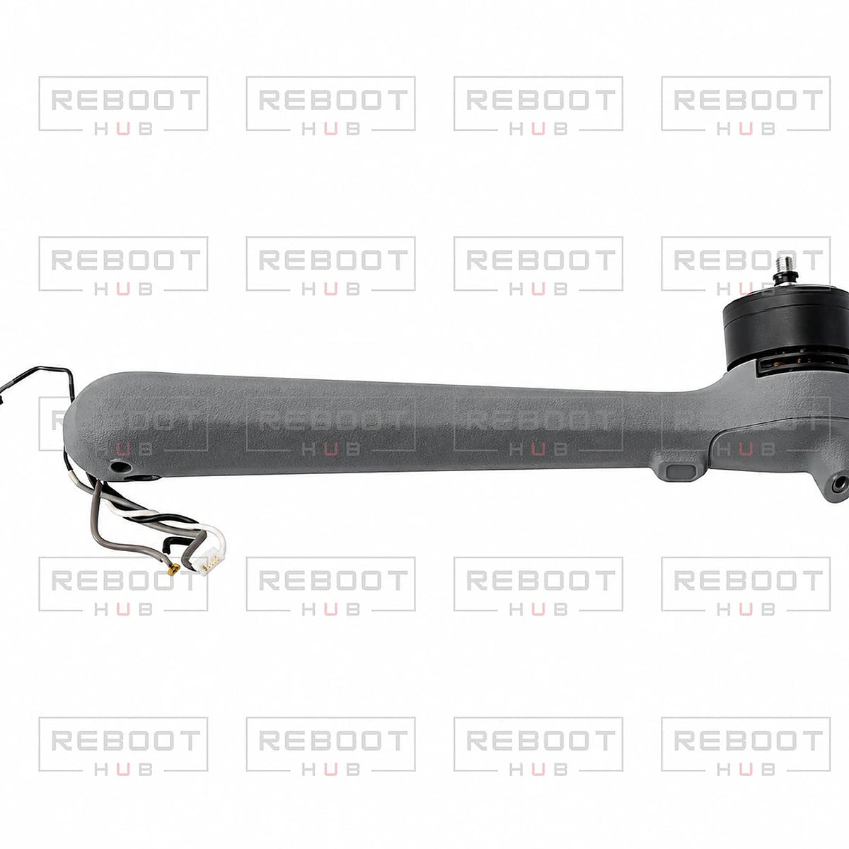 DJI Air 3 Rear Arm Shell with Faulty Motor Right close detail view on white with Reboot Hub watermark overlay