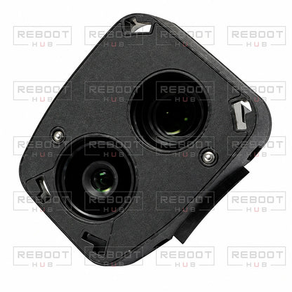 DJI Air 3 Camera Lens Module close detail view on white with Reboot Hub watermark overlay