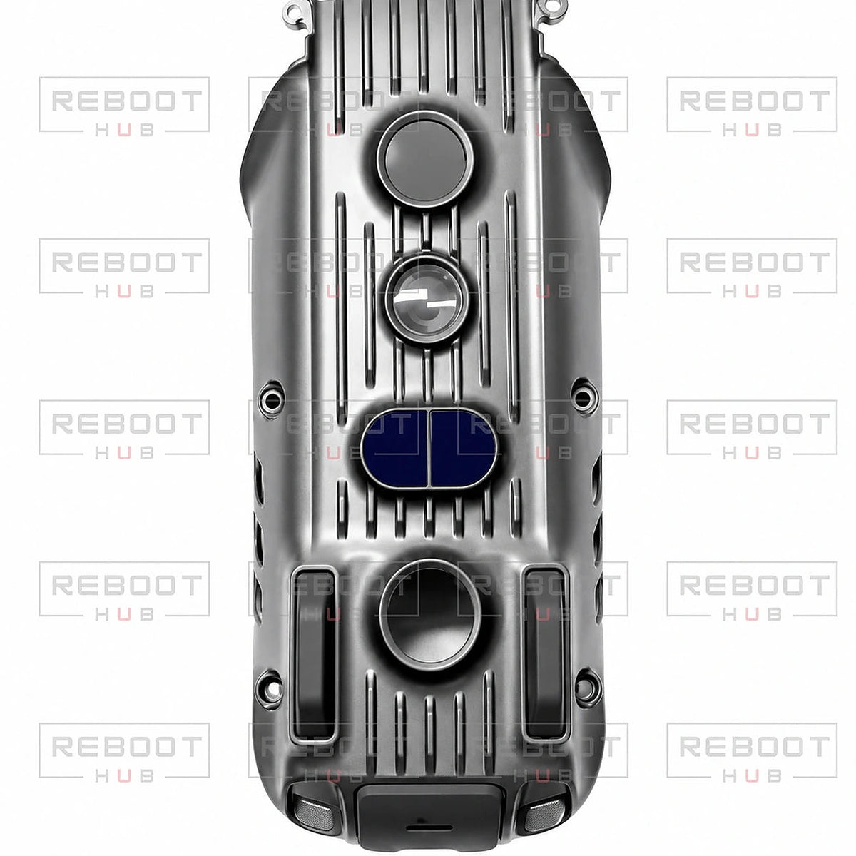 DJI Air 3S Bottom Shell close detail view on white with Reboot Hub watermark overlay