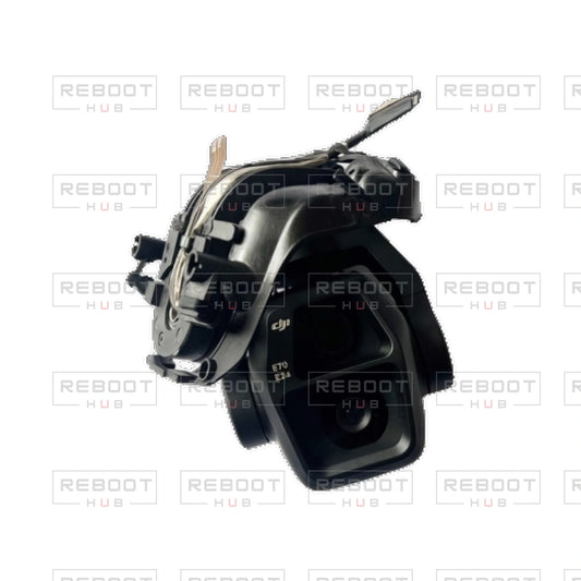OEM-pulled DJI Air 3S Gimbal Module Assembly on white with Reboot Hub watermark overlay — source view 1