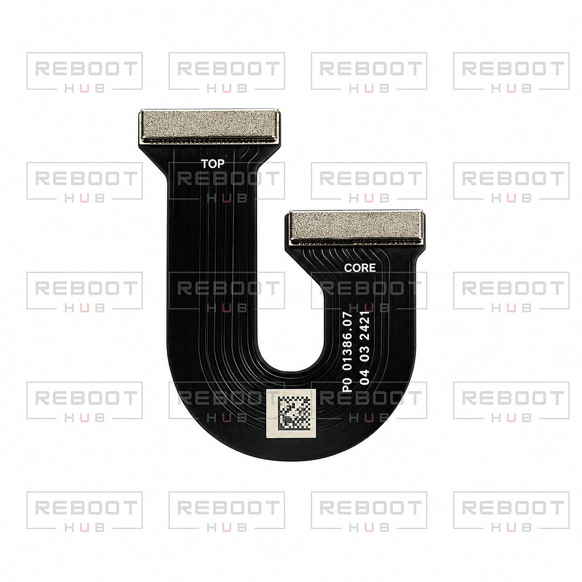 DJI Air 3S Downward TOP Flexible Flat Cable close detail view on white with Reboot Hub watermark overlay