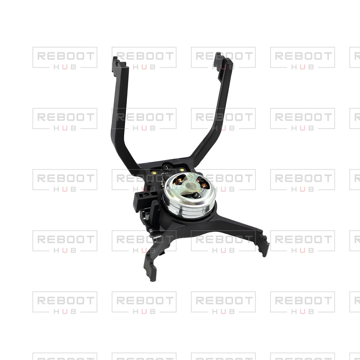 Close detail of OEM-pulled DJI Mini 2 Gimbal Vibration Bracket with Yaw Motor with Reboot Hub watermark overlay