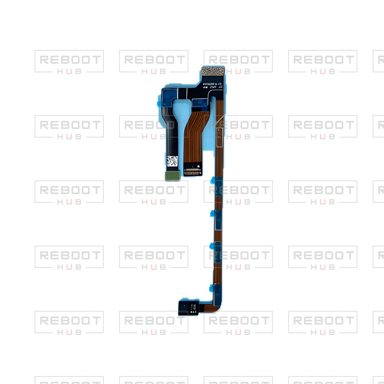 OEM-pulled DJI Mavic Mini 3-in-1 Flexible Flat Cable on white with Reboot Hub watermark overlay — view 1