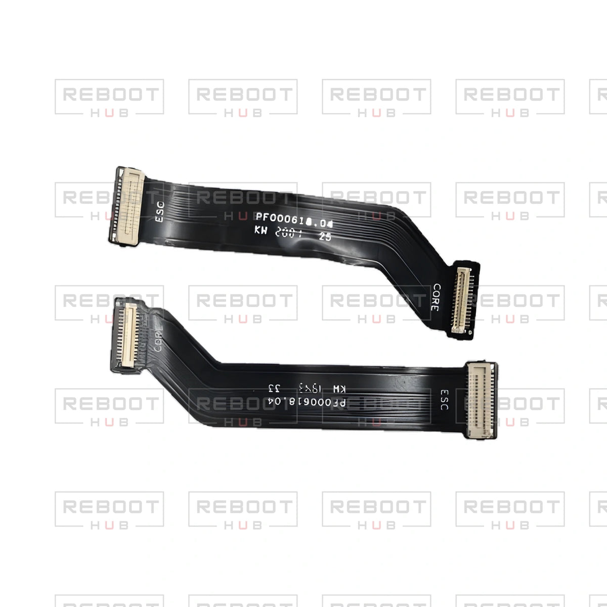 OEM-pulled DJI Mavic Mini ESC Flexible Flat Cable on white with Reboot Hub watermark overlay — view 2