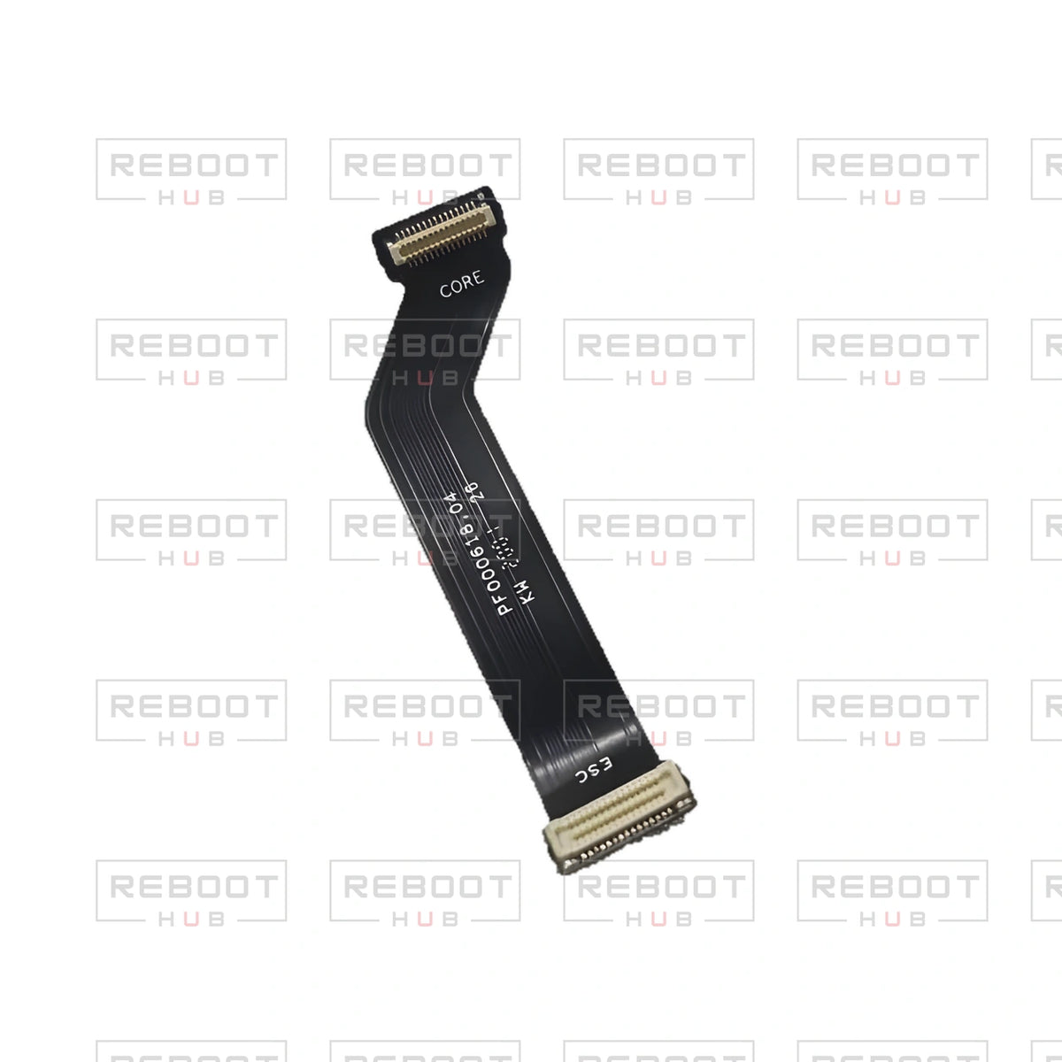 OEM-pulled DJI Mavic Mini ESC Flexible Flat Cable on white with Reboot Hub watermark overlay — view 3