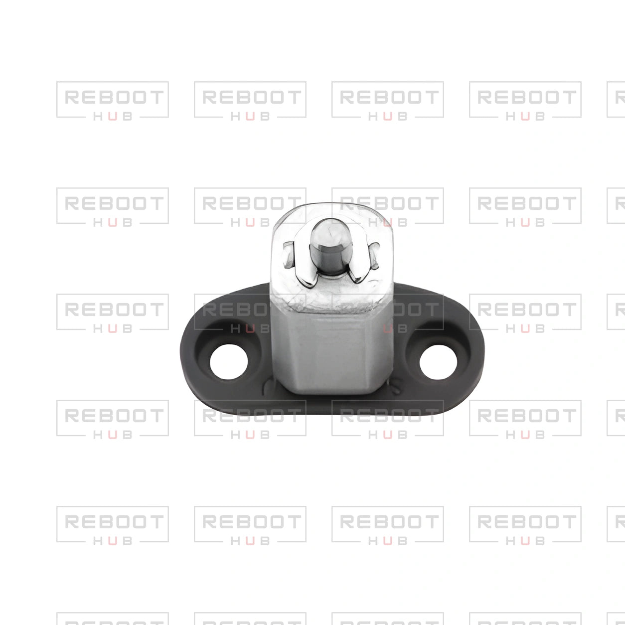 OEM-pulled DJI Mavic Mini Front Arm Hinge Axis Left on white with Reboot Hub watermark overlay — view 1