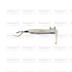 OEM-pulled DJI Mavic Mini Front Arm Left on white with Reboot Hub watermark overlay — view 3