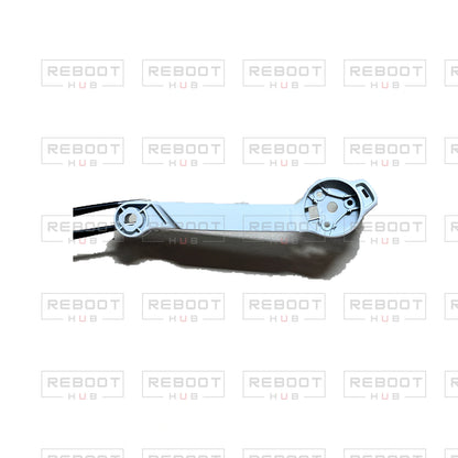 OEM-pulled DJI Mavic Mini Front Arm Shell Right on white with Reboot Hub watermark overlay — view 3