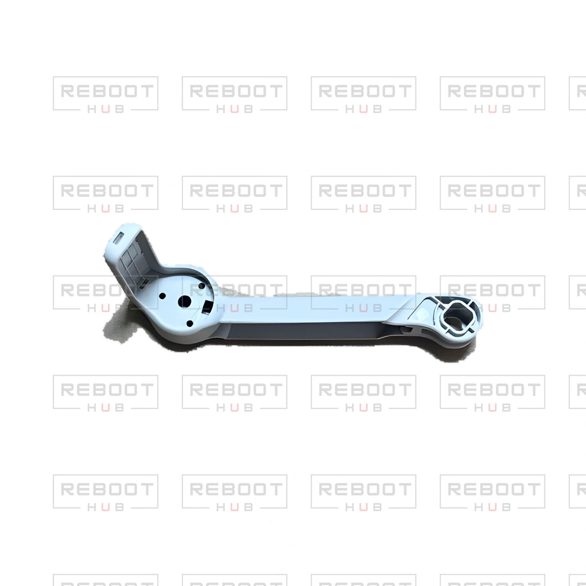 OEM-pulled DJI Mavic Mini Front Arm Shell Right on white with Reboot Hub watermark overlay — view 4