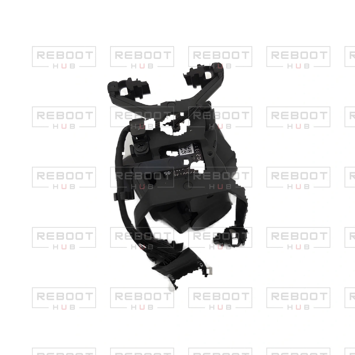 OEM-pulled DJI Mavic Mini Gimbal Assembly on white with Reboot Hub watermark overlay — view 2