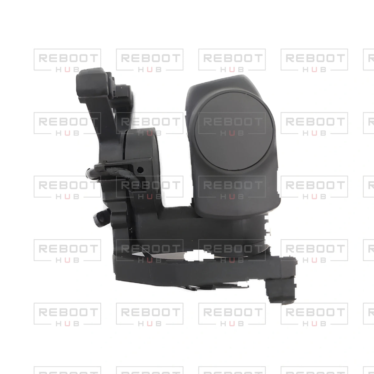 OEM-pulled DJI Mavic Mini Gimbal Assembly on white with Reboot Hub watermark overlay — view 3