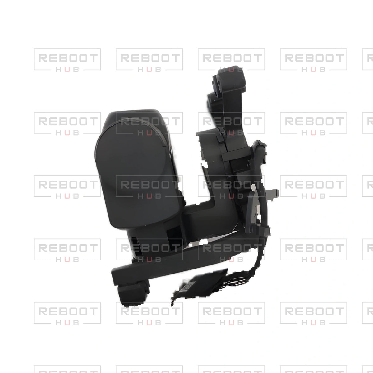 OEM-pulled DJI Mavic Mini Gimbal Assembly on white with Reboot Hub watermark overlay — view 4