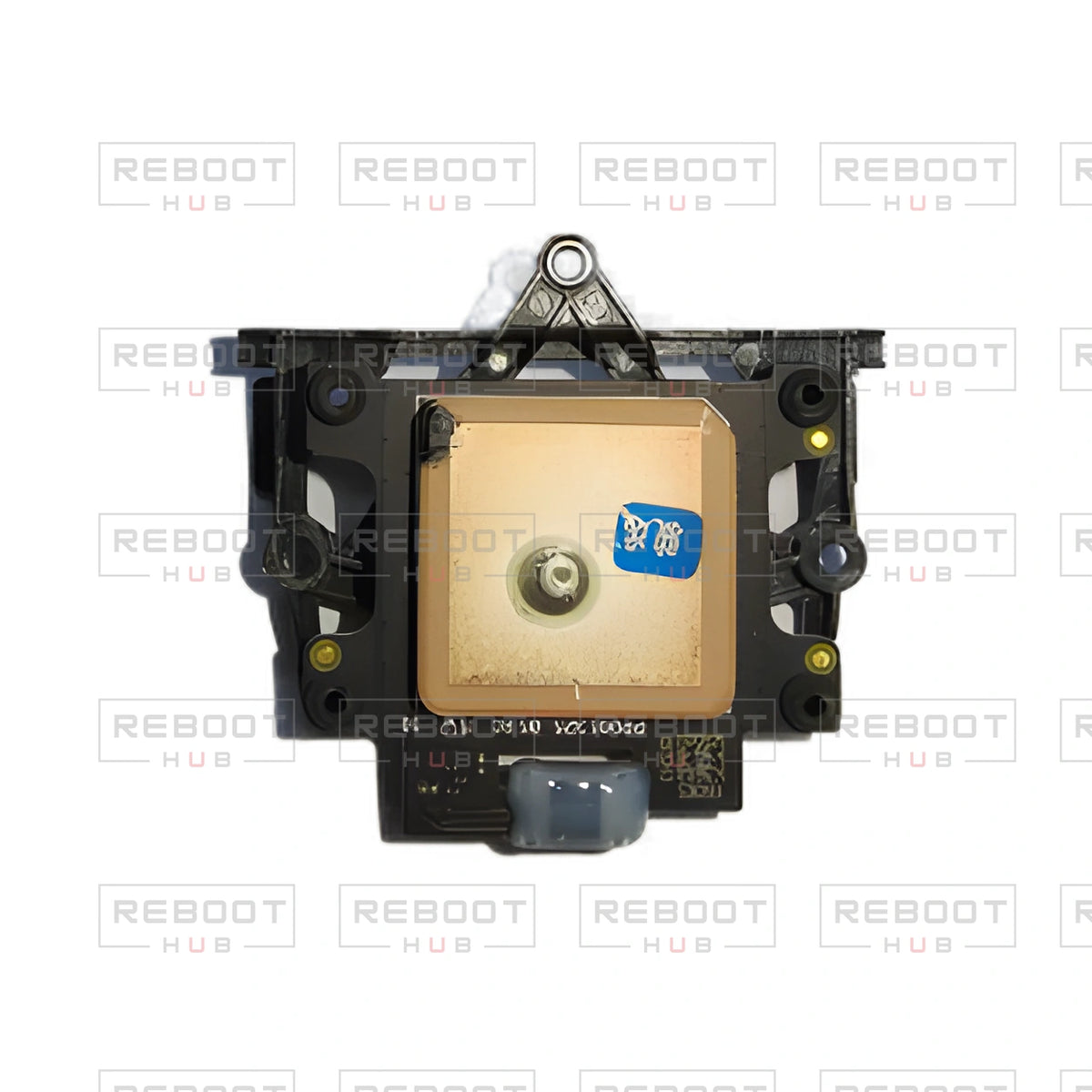 OEM-pulled DJI Mavic Mini GPS Board on white with Reboot Hub watermark overlay — view 2