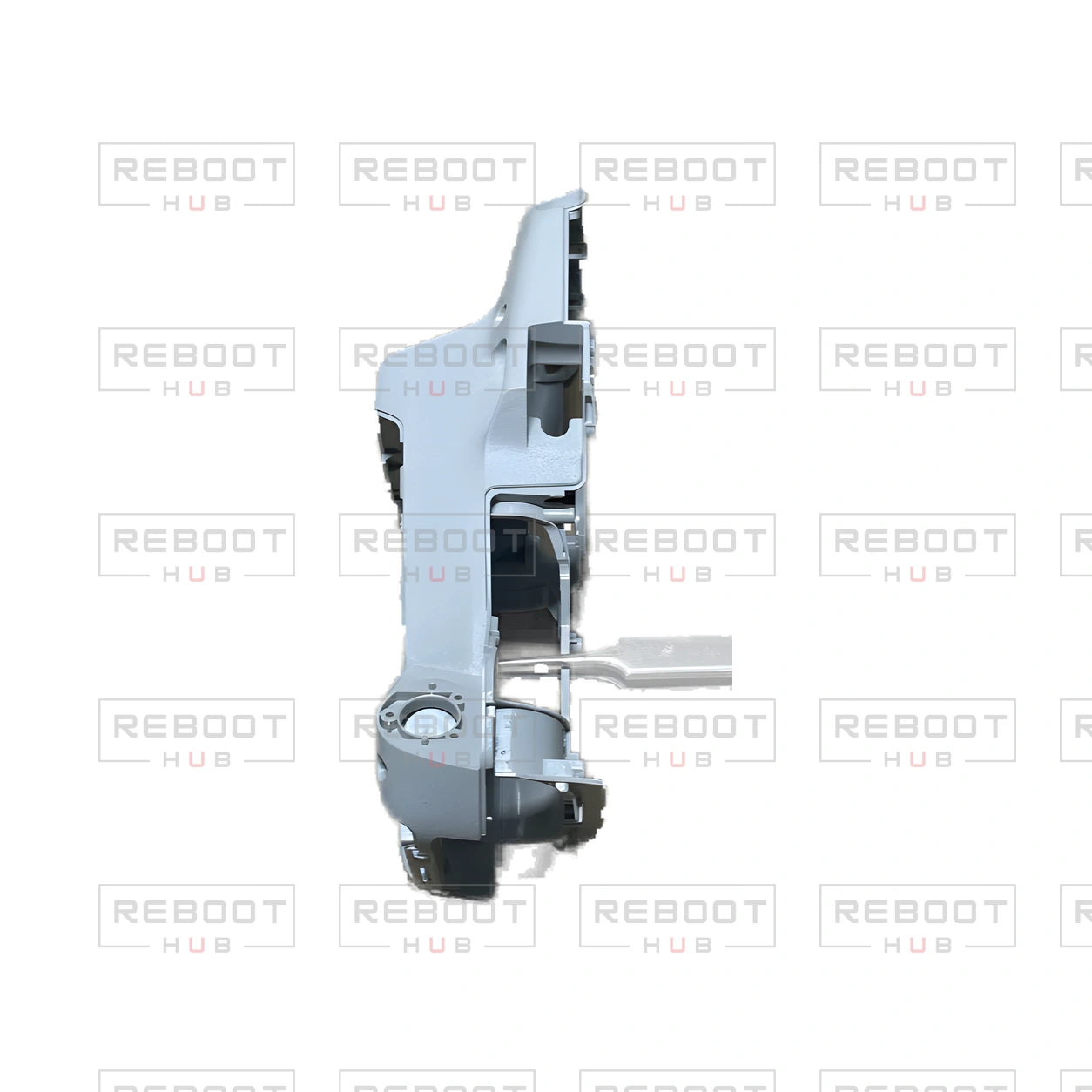 OEM-pulled DJI Mavic Mini Middle Frame on white with Reboot Hub watermark overlay — view 4
