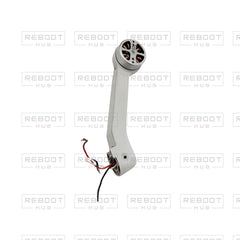 OEM-pulled DJI Mavic Mini Rear Arm Left on white with Reboot Hub watermark overlay — view 2