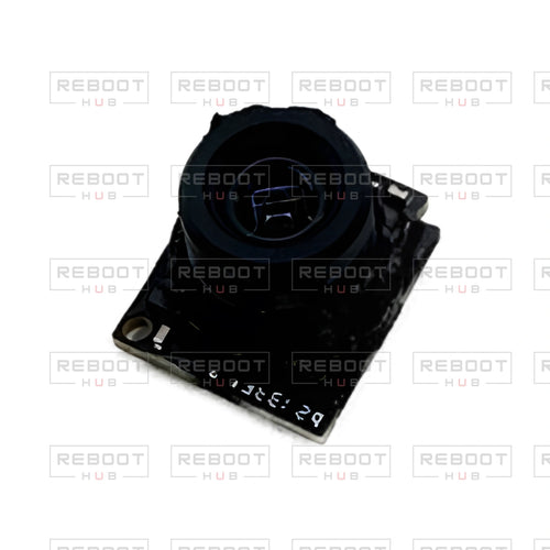OEM-pulled DJI Mini 2 Camera Lens Core on white with Reboot Hub watermark overlay — view 1