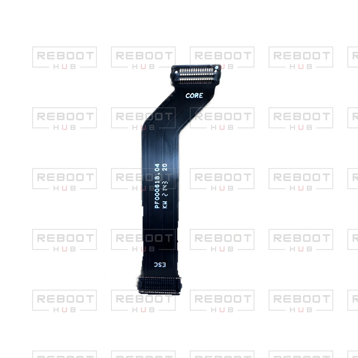 OEM-pulled DJI Mini 2 ESC Flexible Flat Cable on white with Reboot Hub watermark overlay — view 1