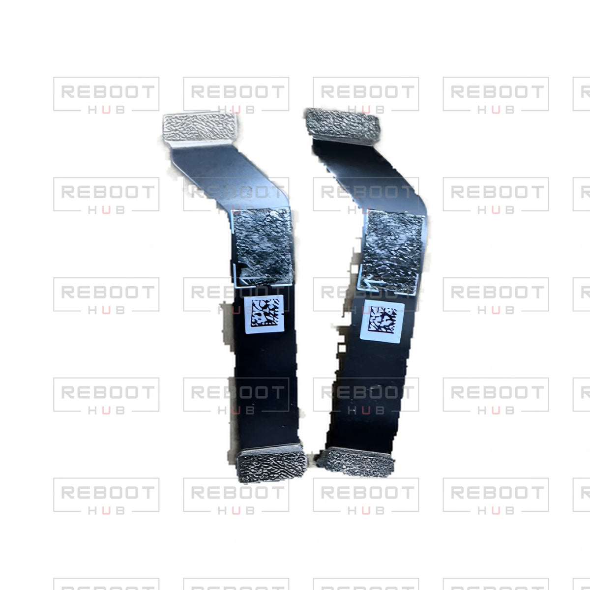 OEM-pulled DJI Mini 2 ESC Flexible Flat Cable on white with Reboot Hub watermark overlay — view 4