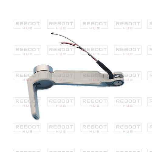 OEM-pulled DJI Mini 2 Front Arm Right on white with Reboot Hub watermark overlay — view 1