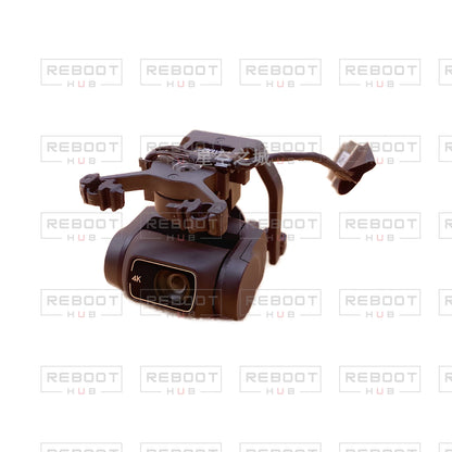 OEM-pulled DJI Mini 2 Gimbal Assembly on white with Reboot Hub watermark overlay — view 1
