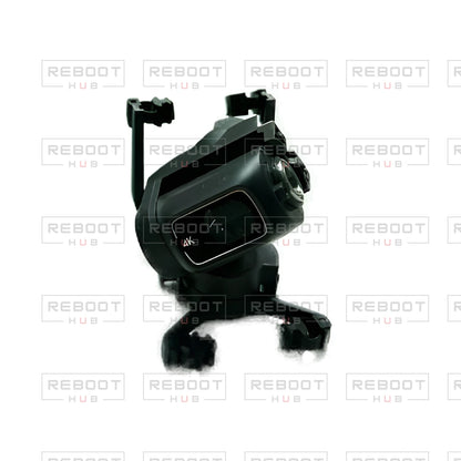 OEM-pulled DJI Mini 2 Gimbal Axis Arm Assembly on white with Reboot Hub watermark overlay — view 6