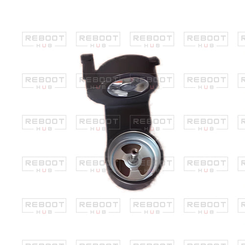OEM-pulled DJI Mini 2 Gimbal Axis Arm Upper Bracket on white with Reboot Hub watermark overlay — view 1