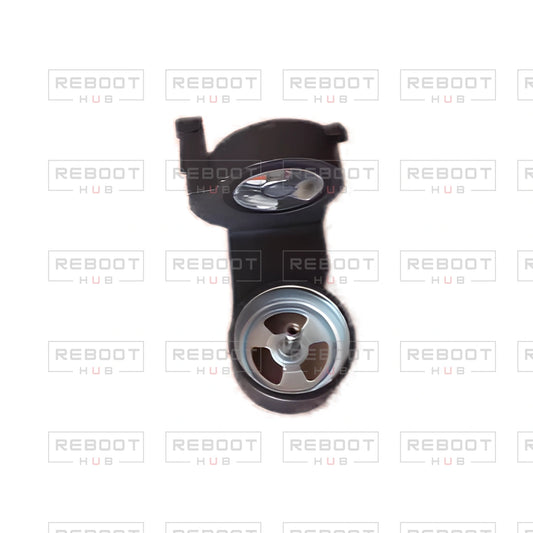 OEM-pulled DJI Mini 2 Gimbal Axis Arm Upper Bracket on white with Reboot Hub watermark overlay — view 1