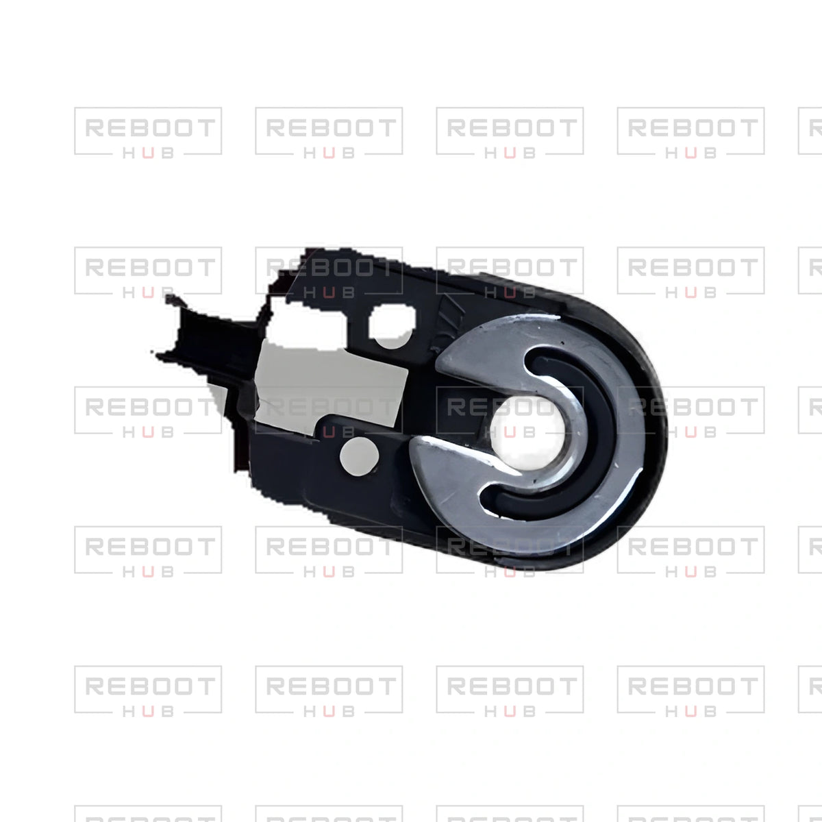 OEM-pulled DJI Mini 2 Gimbal Limit Stop on white with Reboot Hub watermark overlay — view 1