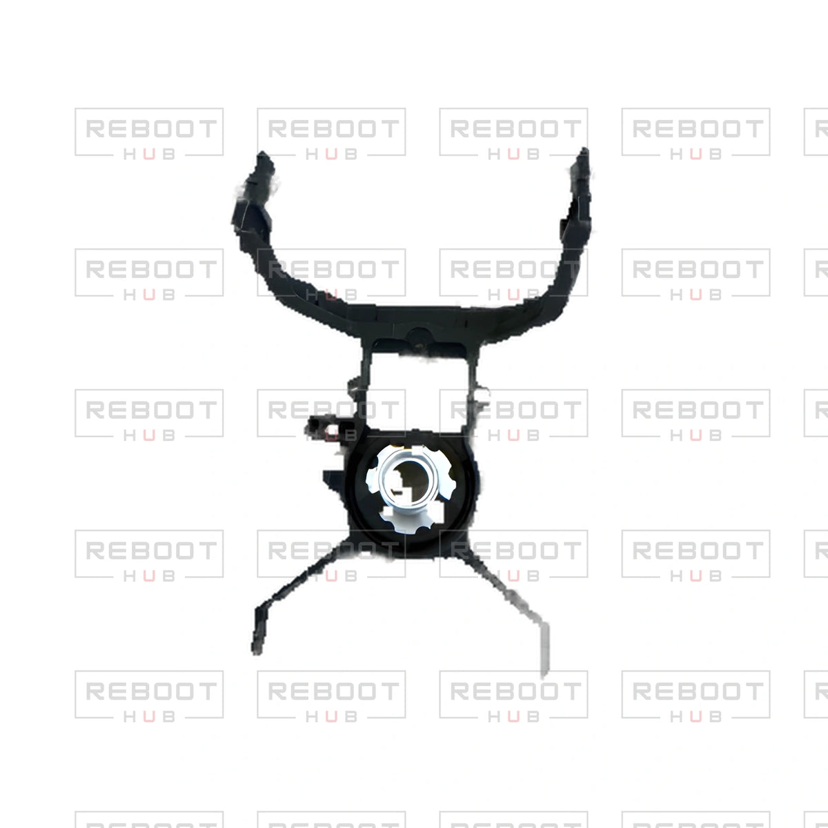 OEM-pulled DJI Mini 2 Gimbal Vibration Absorbing Bracket on white with Reboot Hub watermark overlay — view 1