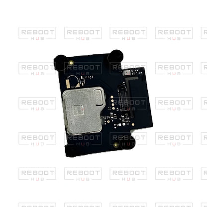 OEM-pulled DJI Mini 2 GPS Module on white with Reboot Hub watermark overlay — view 2