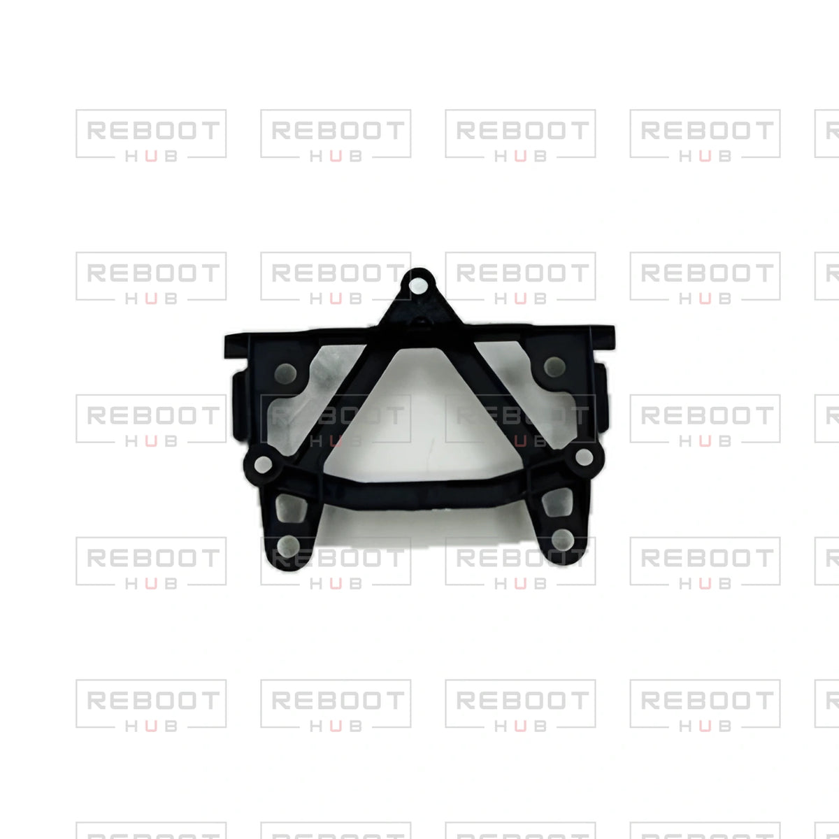 OEM-pulled DJI Mini 2 GPS Module Bracket on white with Reboot Hub watermark overlay — view 1