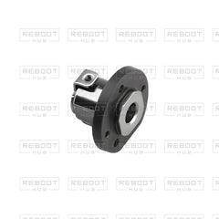 OEM-pulled DJI Mini 2 Rear Arm Hinge Axis on white with Reboot Hub watermark overlay — view 1