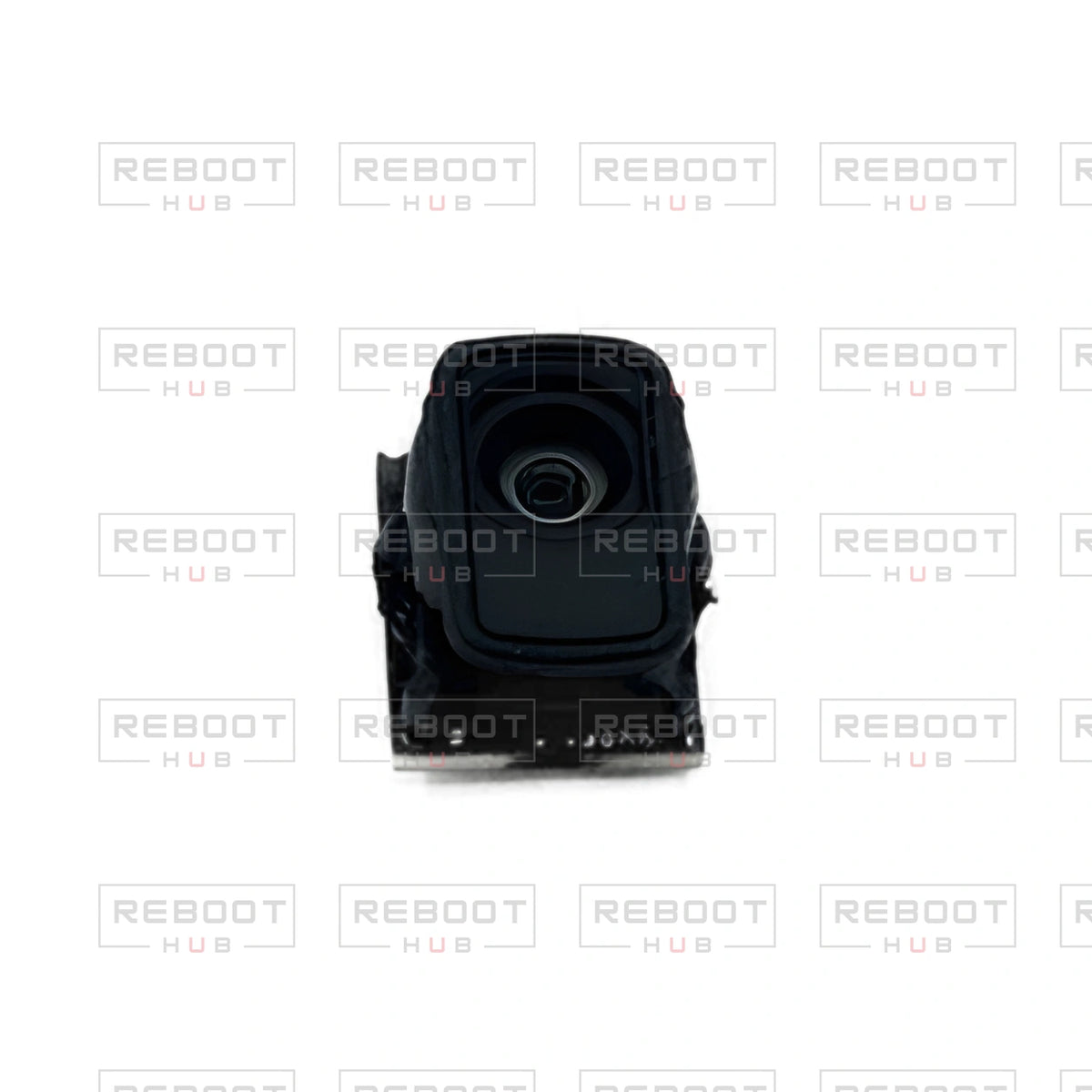 OEM-pulled DJI Mini 2 SE Camera Lens Core on white with Reboot Hub watermark overlay — view 1