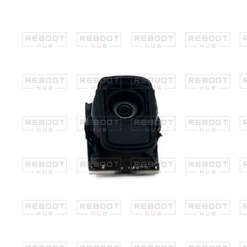 OEM-pulled DJI Mini 2 SE Camera Lens Core on white with Reboot Hub watermark overlay — view 1
