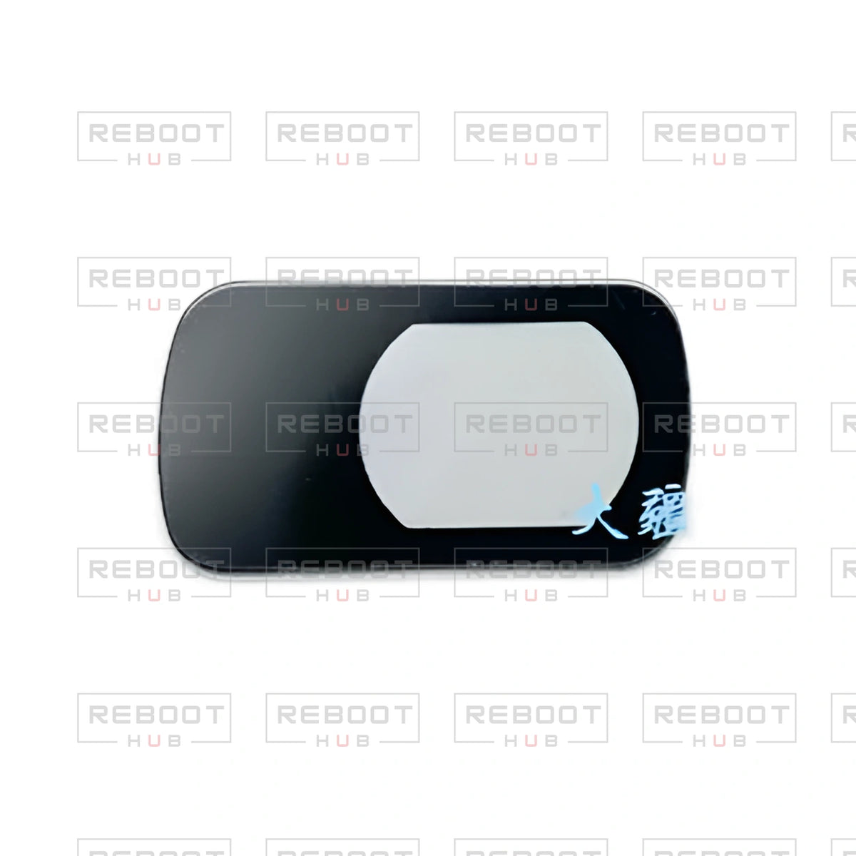 OEM-pulled DJI Mini 2 SE Camera Lens Glass on white with Reboot Hub watermark overlay — view 1