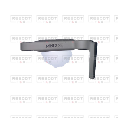 OEM-pulled DJI Mini 2 SE Front Arm Shell Left on white with Reboot Hub watermark overlay — view 3