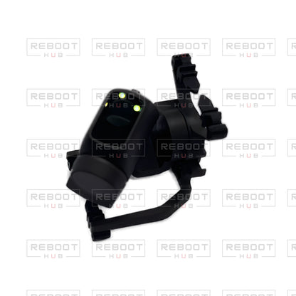 OEM-pulled DJI Mini 2 SE Gimbal Axis Arm Assembly without Lens on white with Reboot Hub watermark overlay — view 2