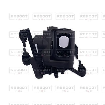 OEM-pulled DJI Mini 2 SE Gimbal Axis Arm Assembly without Lens on white with Reboot Hub watermark overlay — view 4