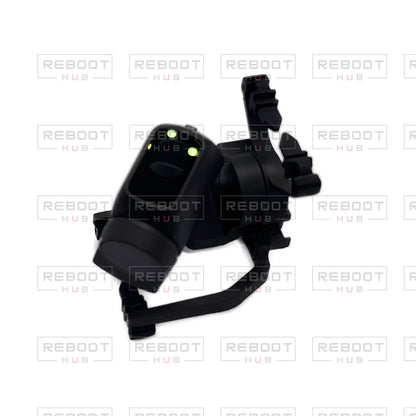 OEM-pulled DJI Mini 2 SE Gimbal Axis Arm Assembly without Lens on white with Reboot Hub watermark overlay — view 5