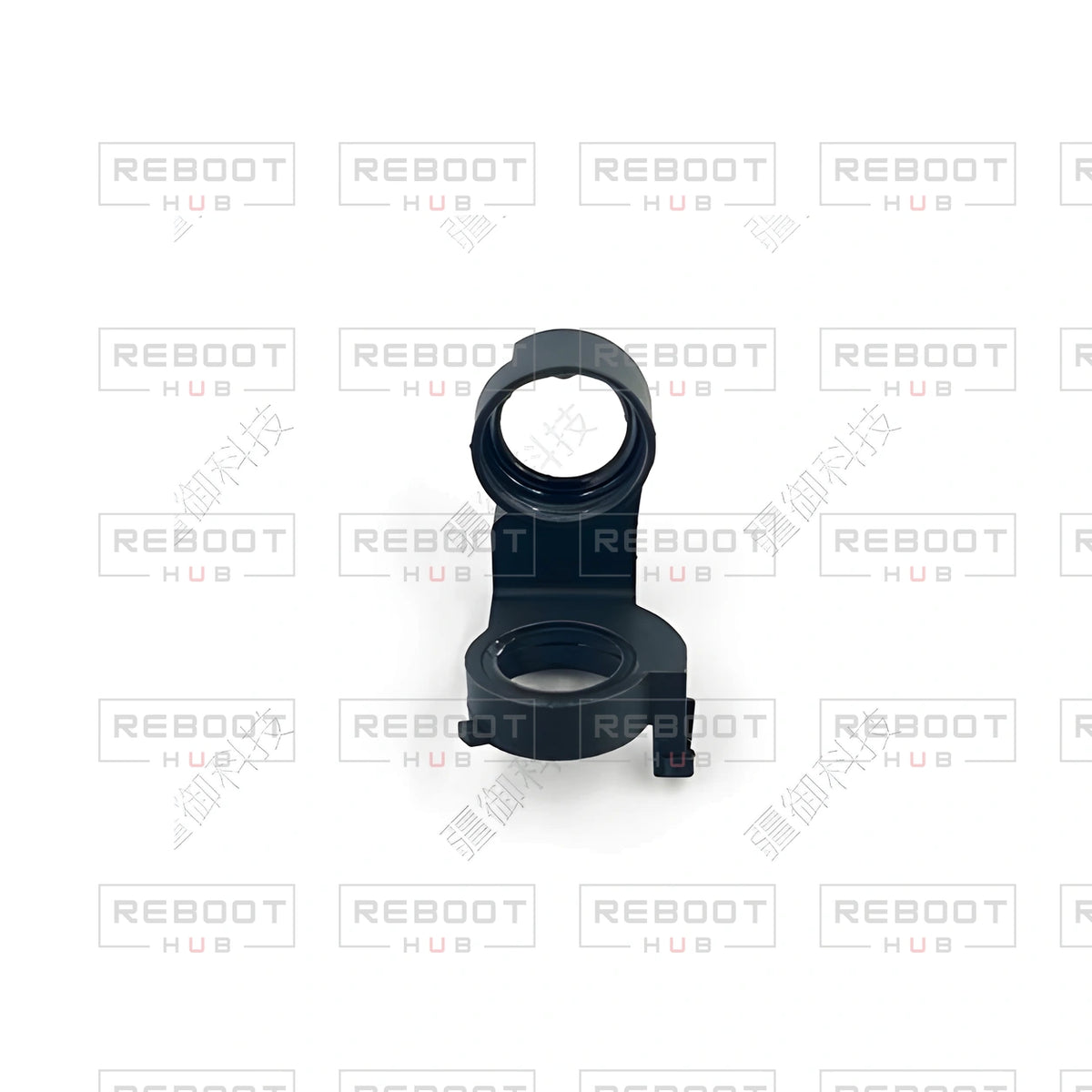 OEM-pulled DJI Mini 2 SE Gimbal Axis Arm Lower Bracket on white with Reboot Hub watermark overlay — view 1