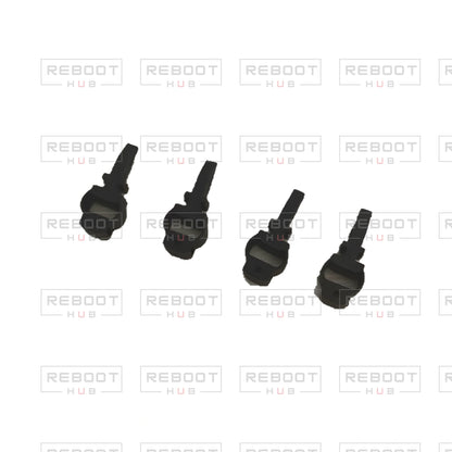 OEM-pulled DJI Mini 2 SE Gimbal Rubber Damper Set (4 Pieces) on white with Reboot Hub watermark overlay — shared compatible view 1