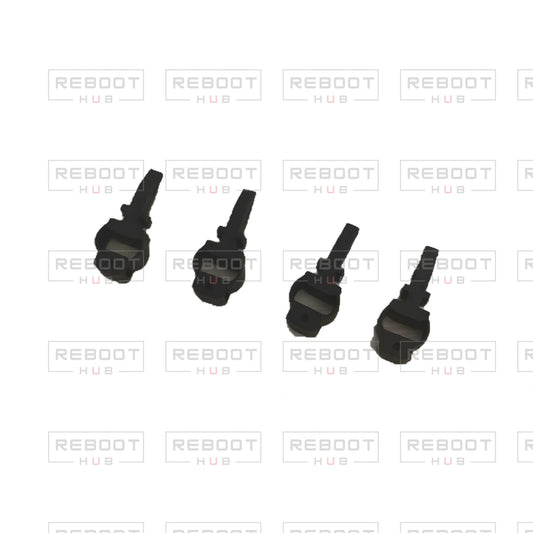 OEM-pulled DJI Mini 2 SE Gimbal Rubber Damper Set (4 Pieces) on white with Reboot Hub watermark overlay — shared compatible view 1