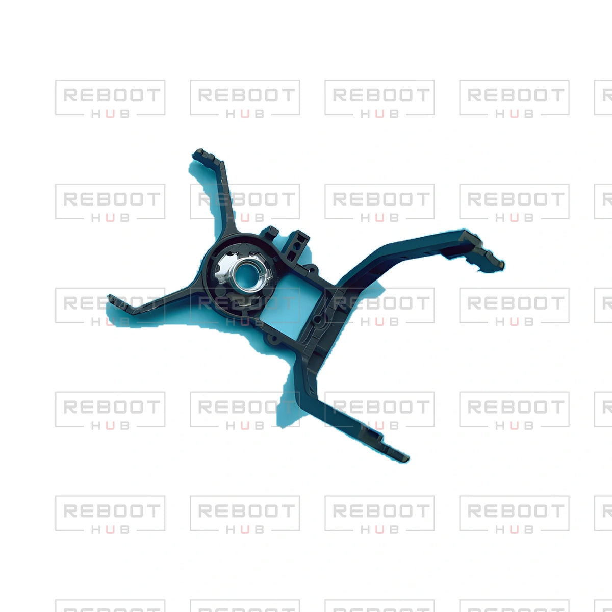 OEM-pulled DJI Mini 2 SE Gimbal Vibration Absorbing Bracket on white with Reboot Hub watermark overlay — view 3