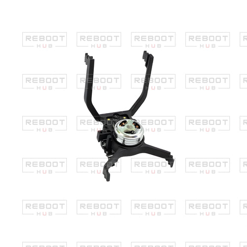 OEM-pulled DJI Mini 2 SE Gimbal Vibration Bracket with Yaw Motor on white with Reboot Hub watermark overlay — view 1