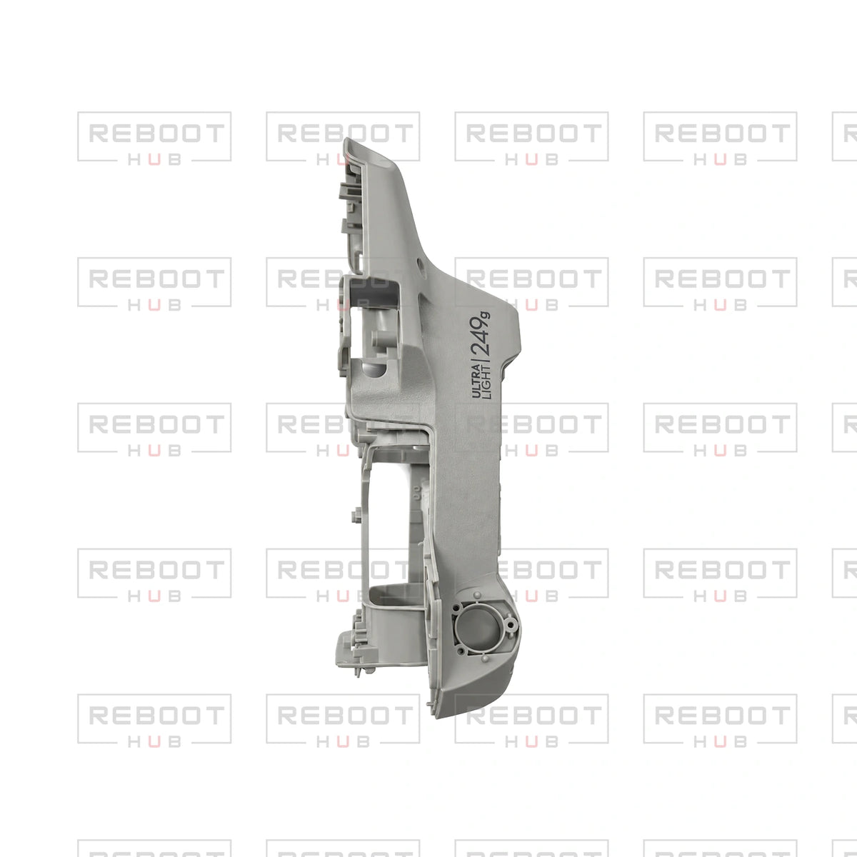 OEM-pulled DJI Mini 2 SE Middle Frame on white with Reboot Hub watermark overlay — view 1